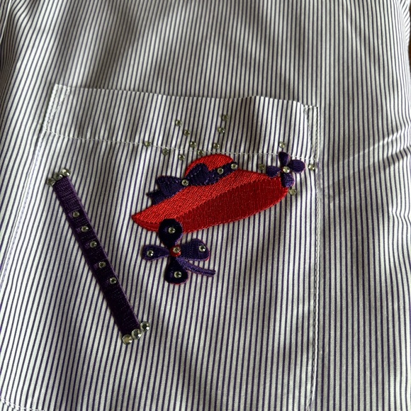 Vintage Red hat lady blouse never worn. 1X - Picture 2 of 5